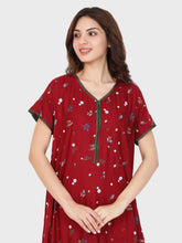 Evolove Women's Rayon Printed Maxi Nighty Sleepwear Super Comfortable