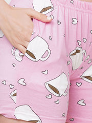 evolove Women's 100% Cotton Knits Printed Nightsuit (Shorts set) Get Free sleepwear,soft and comfortable