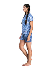 100% Cotton Knitted Tie Dye Top & Shorts Night Suit Sleep &  Pajama Set