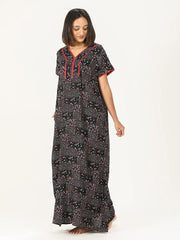 Loose Fit Nighty Button or Zipper Viscose Liva Printed Super Soft Comfortable Design ( M to 3XL Size )