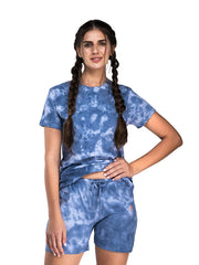 100% Cotton Knitted Tie Dye Top & Shorts Night Suit Sleep &  Pajama Set