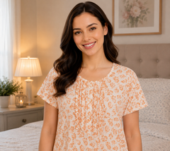 EVOLOVE X VENUS Women's Floral Printed Rayon Long Nightgown | Soft & Breathable Nightdress | Comfortable Sleepwea