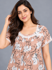 Evolove x Venus Peach Dobby Pajama Set for Women | Premium Printed Nightwear | Soft & Stylish Loungewear (NPSDB3511PC)
