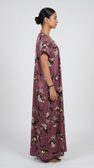 Alpine Designer Embroidered Long Nighty for Women with Side Pocket | Soft Breathable Fabric | Printed Maxi Nighty | Comfortable Daily Wear