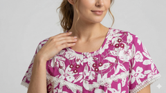 TENCEL™ × Bamboo Luxury Fabric – long nightgown Ultra-Soft, Silky, Breathable & Eco-Friendly. Our most comfortable ever in tonal embroideries for that minimal look,