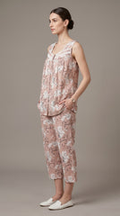 Evolove x Venus™ Peach Dobby Capri Set for Women | Premium Night Suit (NCSDB3512PC)
