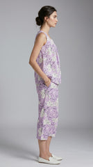 Evolove x Venus Women’s Lavender Dobby Capri Set | Premium Floral Sleepwear | Soft Everyday Loungewear (NCSDB3509LR)