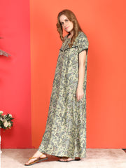 🌸 Evolove Alpine Nighty with Side Pocket & Neckline Embroidery | Full-Length | Side Pocket