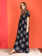 🌸 Evolove Alpine Nighty with Side Pocket & Neckline Embroidery | Full-Length | Side Pocket