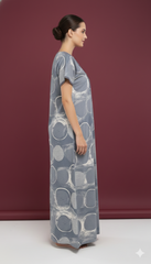 🌸 Alpine Women’s Printed Long Nightgown | Short Sleeves | Full-Length | Side Pocket | Soft Comfortable Nightwear