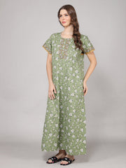 100% Cotton Nighty with Side Pocket | Printed