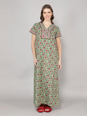 100% Cotton Nighty with Side Pocket | Printed