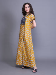 100% Cotton Nighty with Side Pocket | Printed