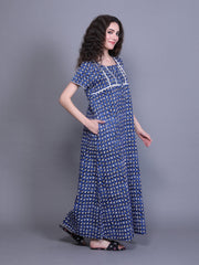 100% Cotton Nighty with Side Pocket | Printed