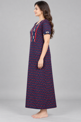 Evolove x Baghban 100% Pure Cotton For Comfort | Heritage Floral Print Soft & Comfortable Nightgown for Women | Cotton Maxi Nighty & Everyday Sleepwear (LNGCO3566RB)