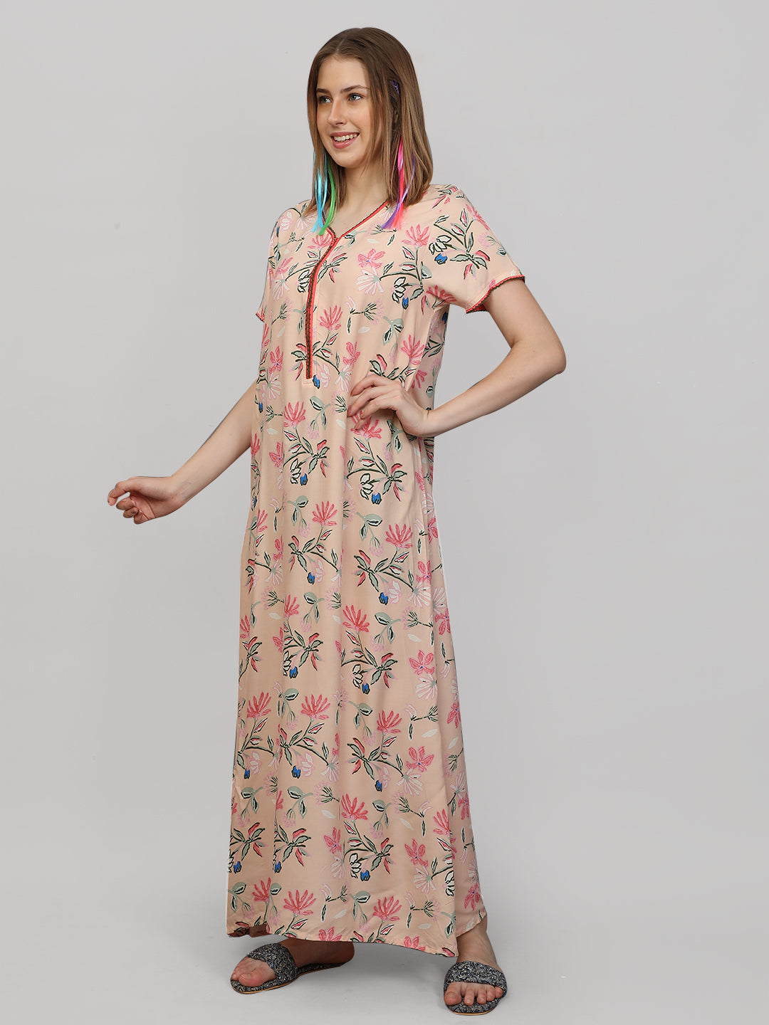 Buy Chiffon Nighties Online | Rose Petals Nightwear