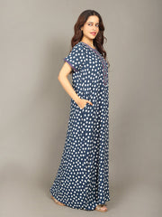 🌸 Evolove Women's Liva Viscose Maxi Nighty with Pocket – Super Soft & Comfortable