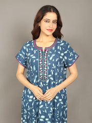 🌸 Evolove Women's Liva Viscose Maxi Nighty with Pocket – Super Soft & Comfortable