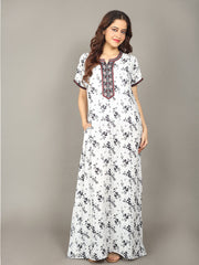 🌸 Evolove Women's Liva Viscose Maxi Nighty with Pocket – Super Soft & Comfortable