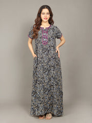 🌸 Evolove Women's Liva Viscose Maxi Nighty with Pocket – Super Soft & Comfortable