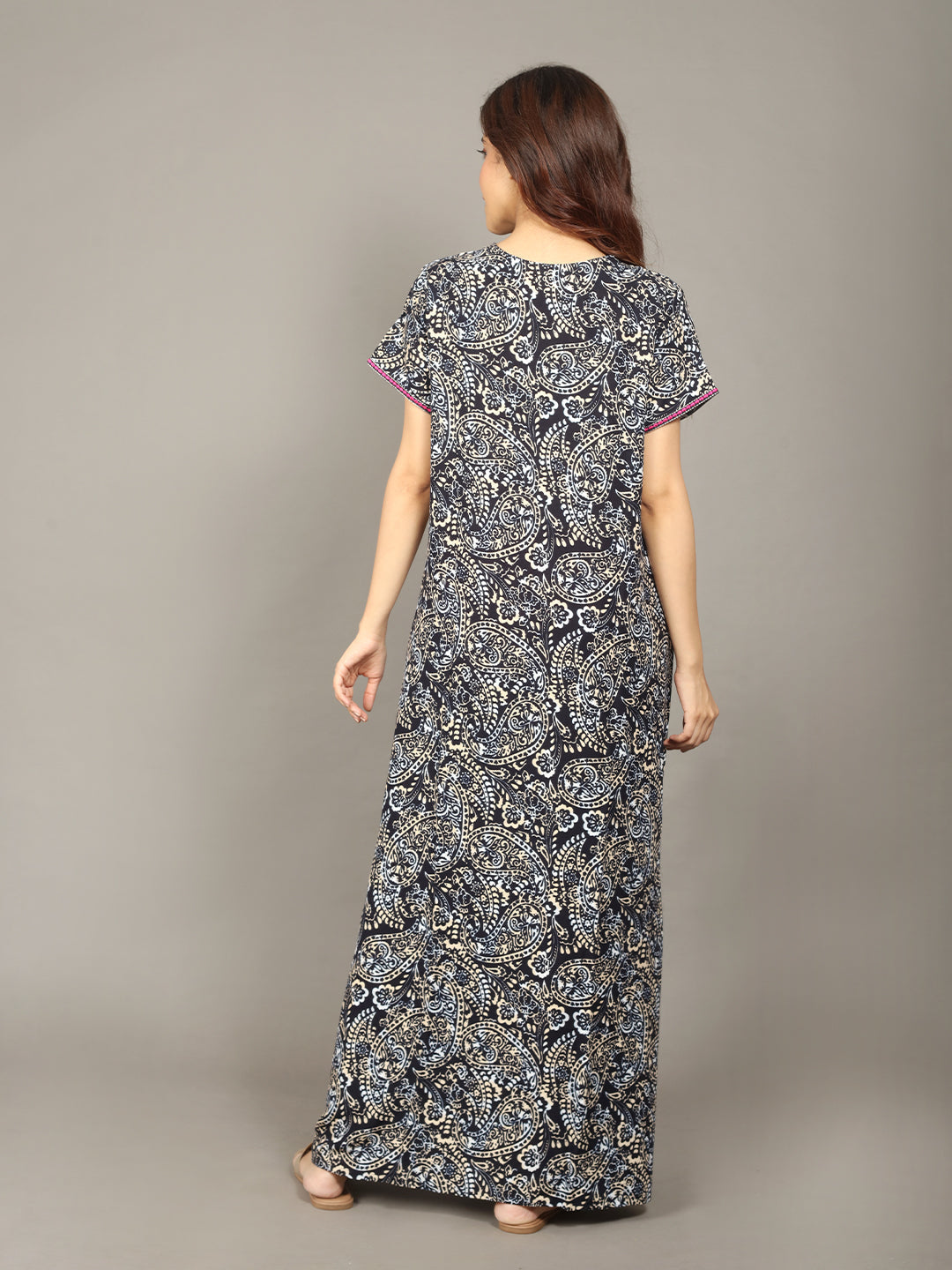 🌸 Evolove Women's Liva Viscose Maxi Nighty with Pocket – Super Soft & Comfortable