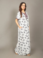 🌸 Evolove Women's Liva Viscose Maxi Nighty with Pocket – Super Soft & Comfortable