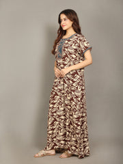 🌸 Evolove Women's Liva Viscose Maxi Nighty with Pocket – Super Soft & Comfortable