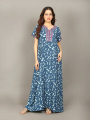 🌸 Evolove Women's Liva Viscose Maxi Nighty with Pocket – Super Soft & Comfortable