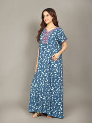 🌸 Evolove Women's Liva Viscose Maxi Nighty with Pocket – Super Soft & Comfortable