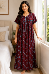 Evolove Premium Rayon Comfort Nightwear for women| Coffee Brown (LNGRY3543CB)