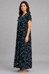 Evolove Soft Everyday Sleep Dress with Zipper | Dark Navy (LNGRY3545DN)