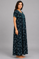 Evolove Soft Everyday Sleep Dress with Zipper | Dark Navy (LNGRY3545DN)