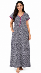 TENCEL™ × Bamboo Luxury Fabric – long nightgown Ultra-Soft, Silky, Breathable & Eco-Friendly. Our most comfortable ever in tonal embroideries for that minimal look,