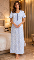 TENCEL™ × Bamboo Luxury Fabric – long nightgown Ultra-Soft, Silky, Breathable & Eco-Friendly. Our most comfortable ever in tonal embroideries for that minimal look,