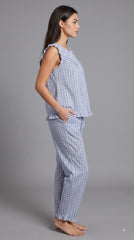 Evolove X Venus Women's Premium Soft Rayon Pajama Set | Breathable Printed Night Suit | Half Sleeve Top & (NPSRY3506BL)