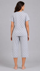 Evolove X Venus  Women's Premium Soft Double Cloth Capri Set | Soft Breathable Printed Night Suit  ( NCSDC3491LG )