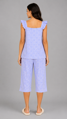 Evolove X Venus  Women's Premium Soft Double Cloth Capri Set | Soft Breathable Printed Night Suit ( NCSDC3497LR )
