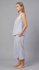 Evolove x Venus™ Blue Rayon Capri Set for Women | Stylish Night Suit (NCSRY3530BL)