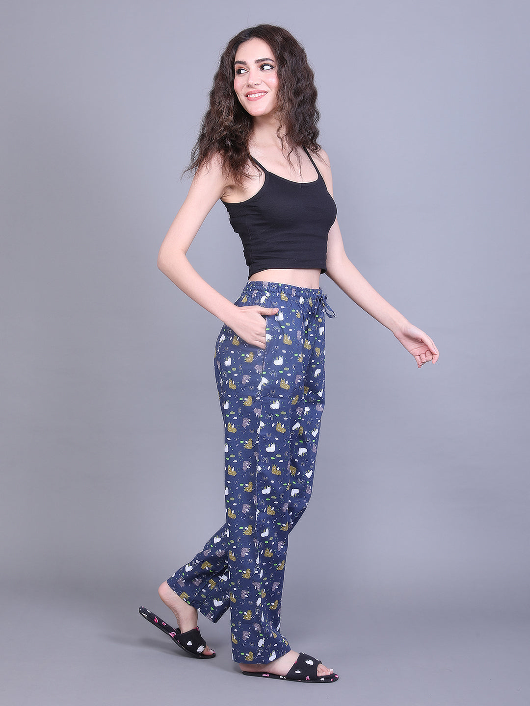 Cotton Printed Pyjama With Pockets