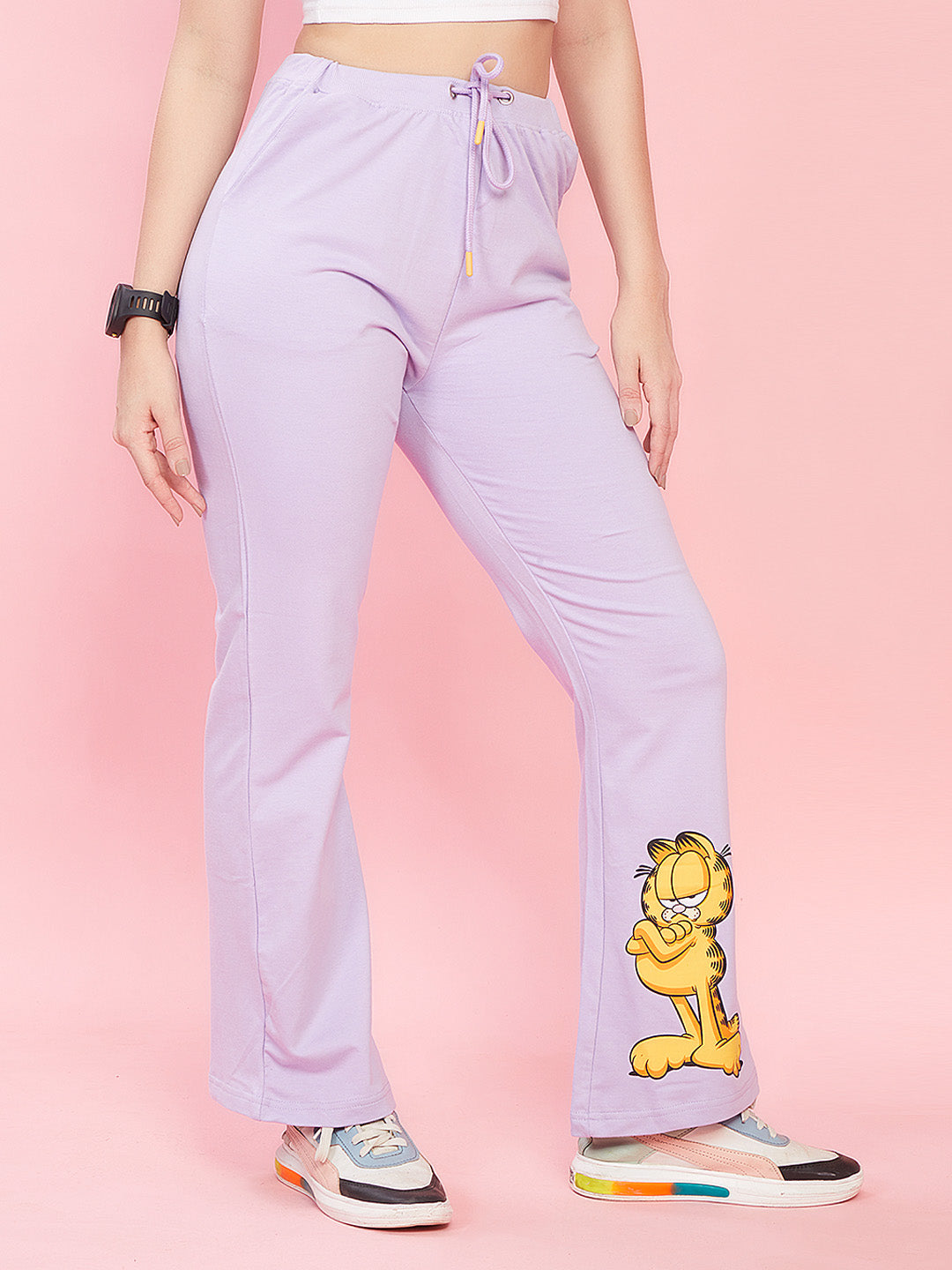 Evolove X Garfield Women's Super Soft Comfortable Cotton Printed Pyjama Relaxed Lounge Pants With Pockets