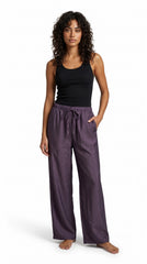 Evolove Aero Soft Women's Plum Purple Wide Leg Pyjama | Relaxed Fit Lounge Pants with Elasticated Waist & Drawstring | Comfortable Sleepwear