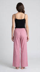 Evolove Aero Soft Women's Rose Pink Wide Leg Pyjama | Relaxed Fit Lounge Pants with Elasticated Waist & Drawstring | Comfortable Sleepwear