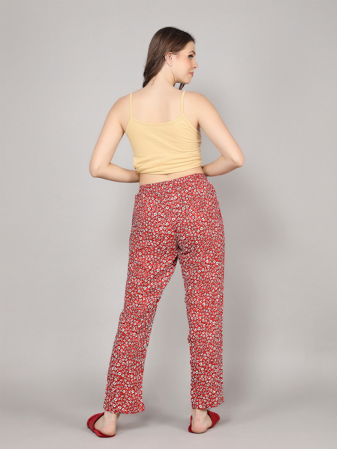 Evolove Women's Cotton Printed Pyjama Relaxed Lounge Pants With Pockets