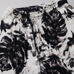 Women’s Black & White Floral Rayon Pajama | Soft Lounge Wear | Elastic Waist | Side Pockets