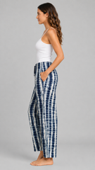 Trendy Blue Tie Dye Rayon Pajama | Women’s Nightwear & Home Wear | Elastic Waist | 2 Pockets