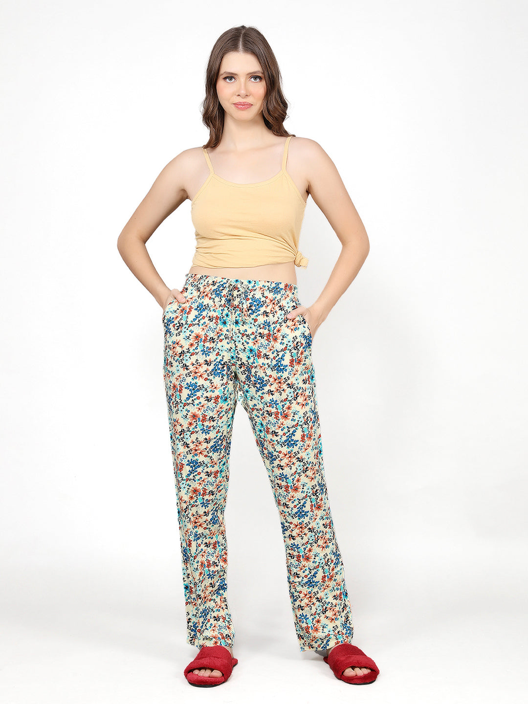 Evolove Women's Super Soft Comfortable Rayon Printed Pyjama Relaxed Lounge Pants with Pockets