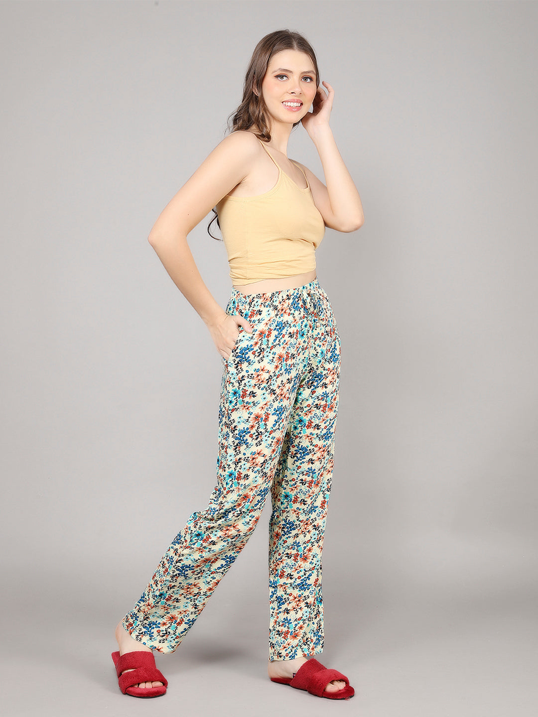 Evolove Women's Super Soft Comfortable Rayon Printed Pyjama Relaxed Lounge Pants with Pockets