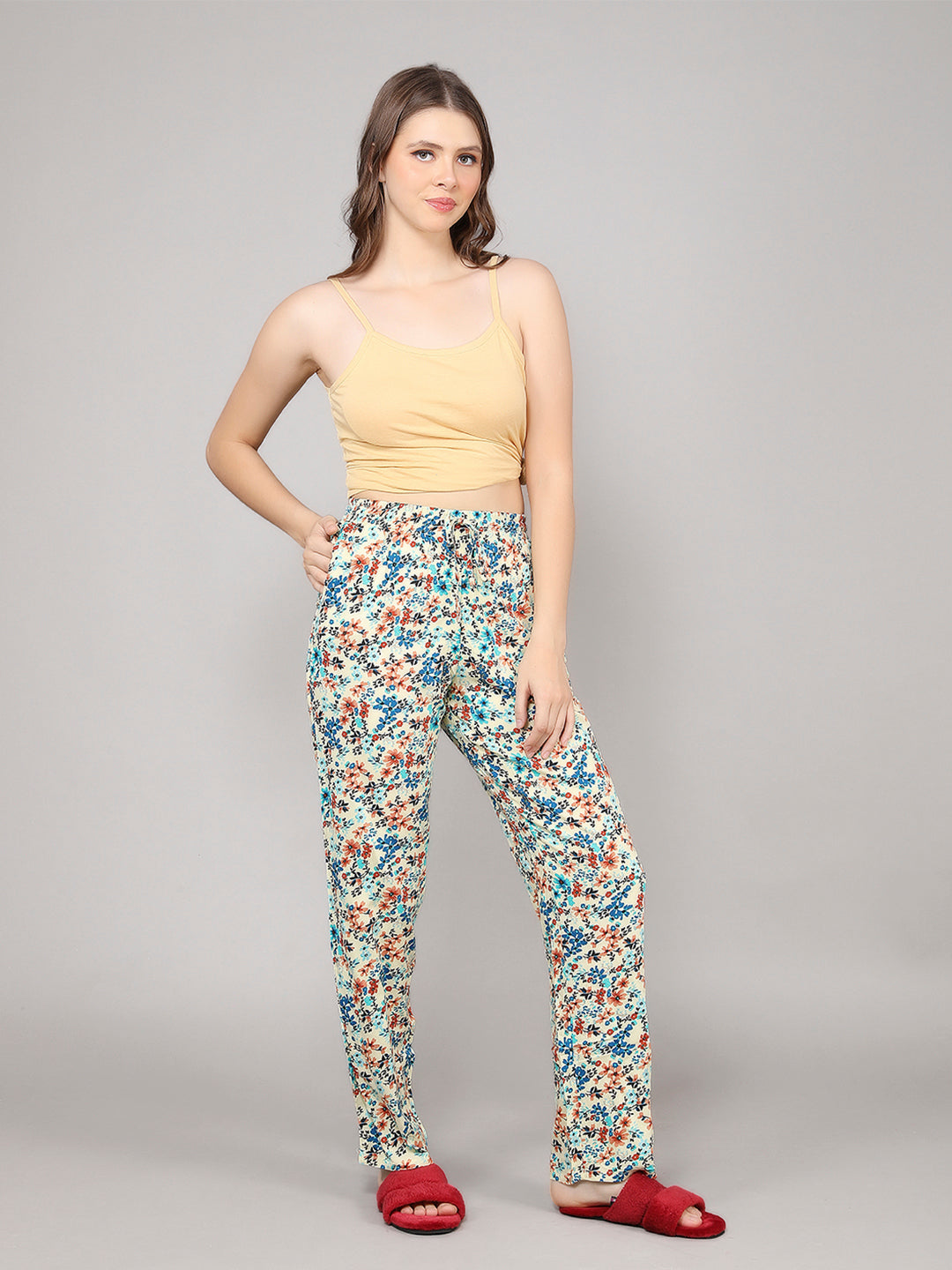 Evolove Women's Super Soft Comfortable Rayon Printed Pyjama Relaxed Lounge Pants with Pockets