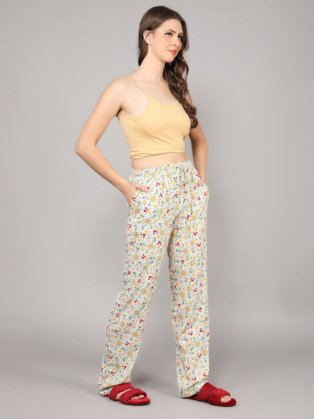 Evolove Women's Super Soft Comfortable Rayon Printed Pyjama Relaxed Lounge Pants with Pockets