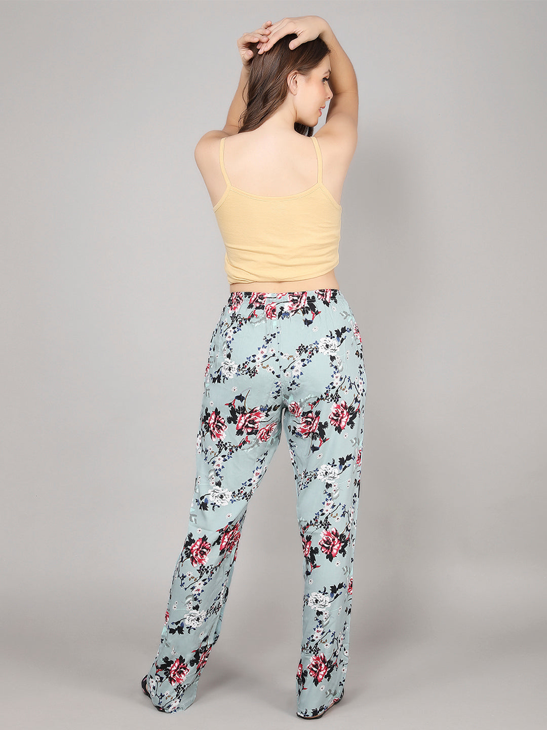 Evolove Women's Cotton Printed Pyjama Relaxed Lounge Pants With Pockets